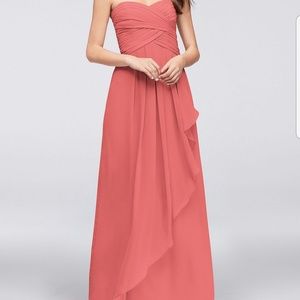 David's bridal size 8 strapless coral reef dress